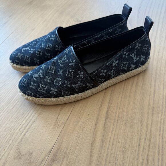 Louis Vuitton | Denim Flat Monogram Espadrilles | 38.5 - Picture 3 of 7